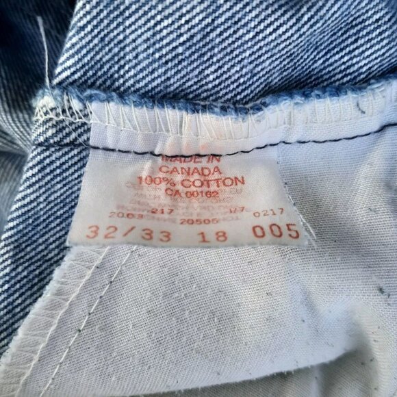 VTG Levis 505 Jeans Mens Orange Tab Blue Denim Made in Canada Size 32x33 - Picture 12 of 16